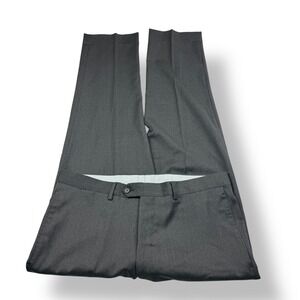 Santorelli Platinum Men's Wool Dress Pants Size 34x30 Grey Flat Front